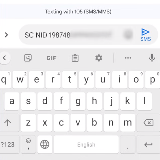 NID SMS Format 